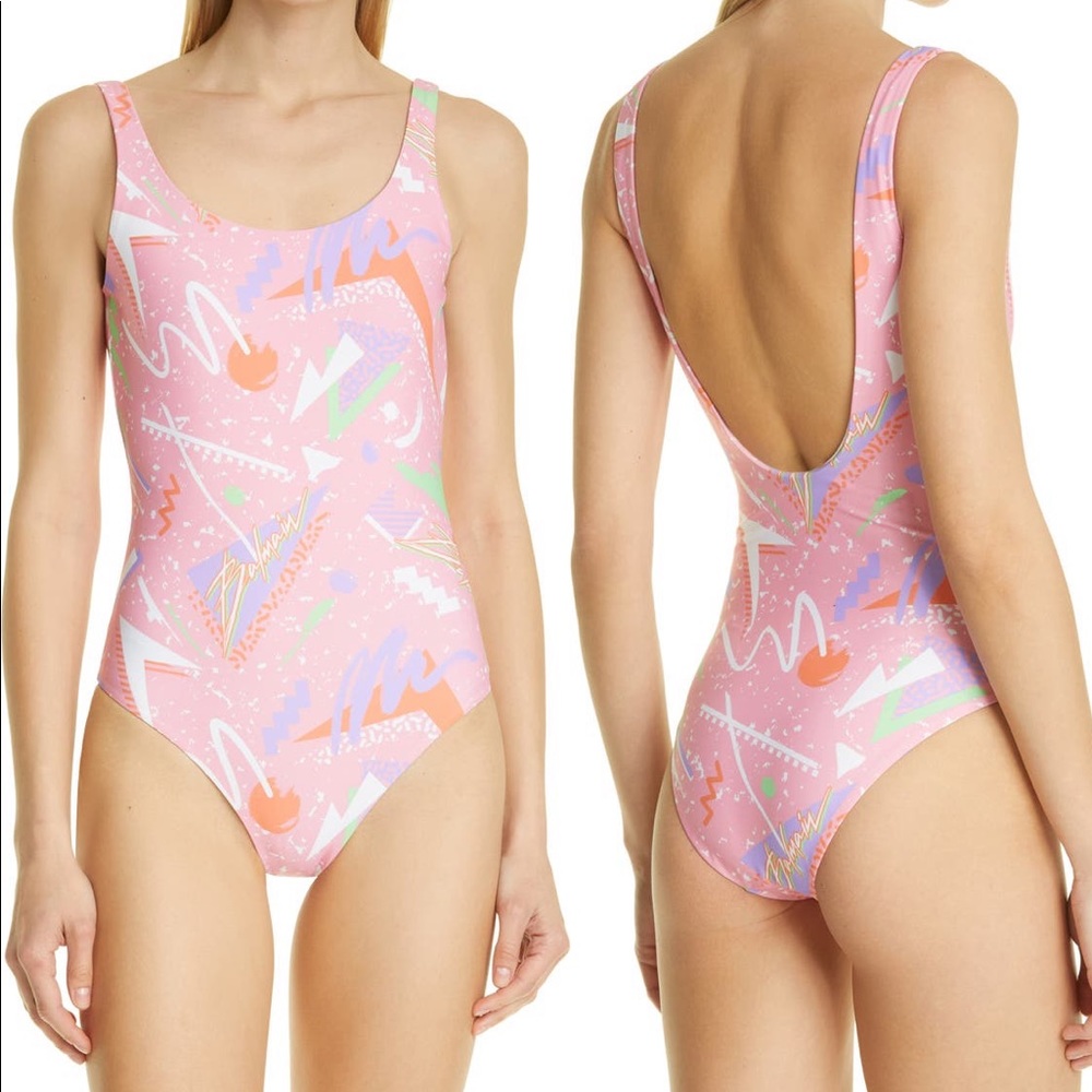 BALMAIN OLIMPIONIC LOGO ONE PIECE SWIMSUIT SIZE 44 NWT PINK
